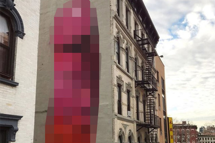 На стене дома в Нью-Йорке появился гигантский пенис